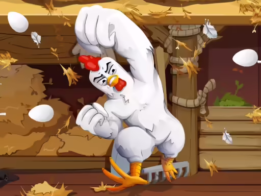 Follia di uova di gallina arrabbiata