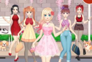 Anime Mädchen verkleiden sich Spiel