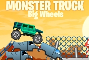 बड़े पहिये वाला राक्षस ट्रक