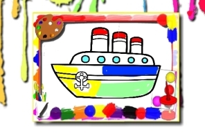 Livro para colorir de barcos