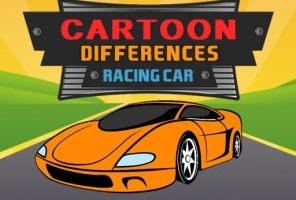 Diferenças de carros de corrida em desenhos animados