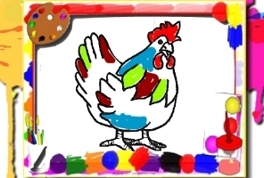 Livro para colorir de frango
