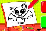 Morcego fácil para colorear