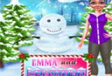 Emma et bonhomme de neige Noël