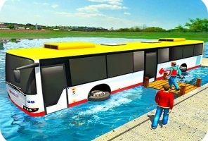 Joc de curse cu autobuzul de apă plutitor