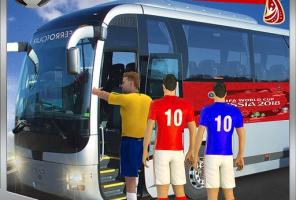 Transporte de ônibus de jogadores de futebol