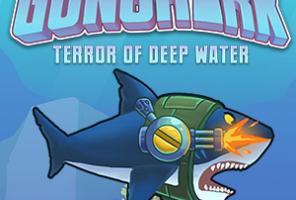 Terror do tubarão armado em águas profundas