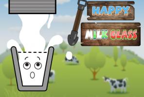 Happy Milk Glass