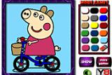 Coloring feliz Pig
