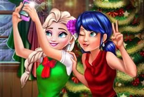 Biedronka i Elsa Boże Narodzenie Selfie