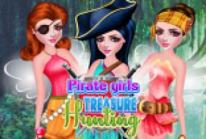 Caza do tesouro de nenas piratas
