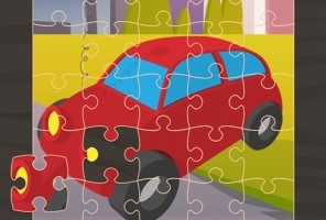 Jostailu-autoen puzzlea