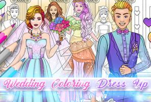 Jogo de vestir para colorir de casamento